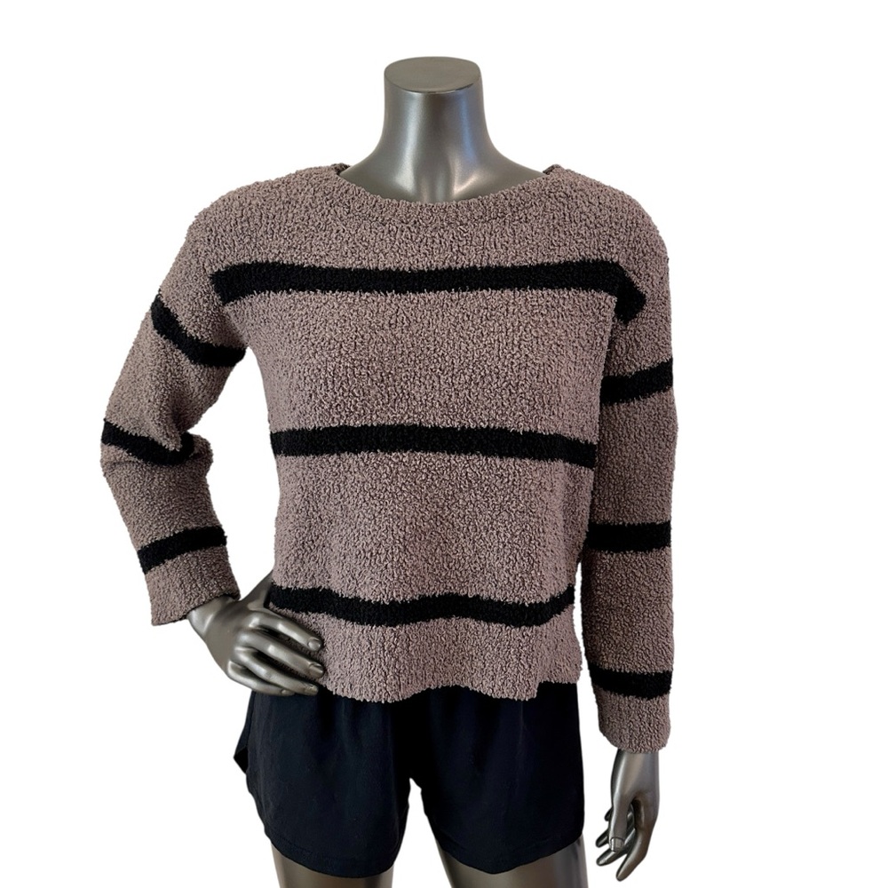 BB Dakota Gray & Black Striped Sweater – Medium